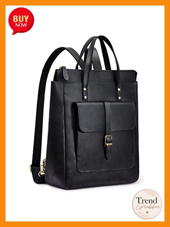 Genuine Leather Convertible Backpack Purse Retro Totes Top-handle Bags Padded main image 4